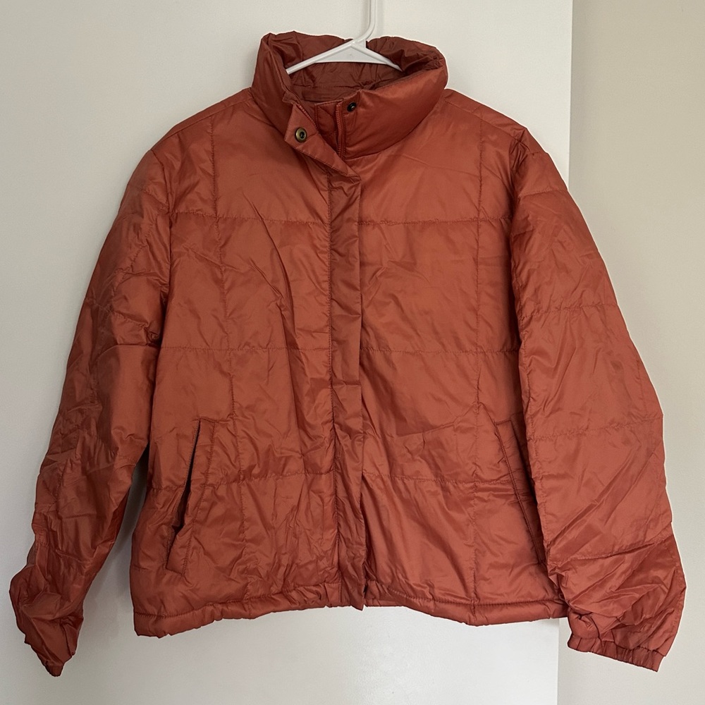Madewell Travel Buddy Packable Puffer Jacket (pink)